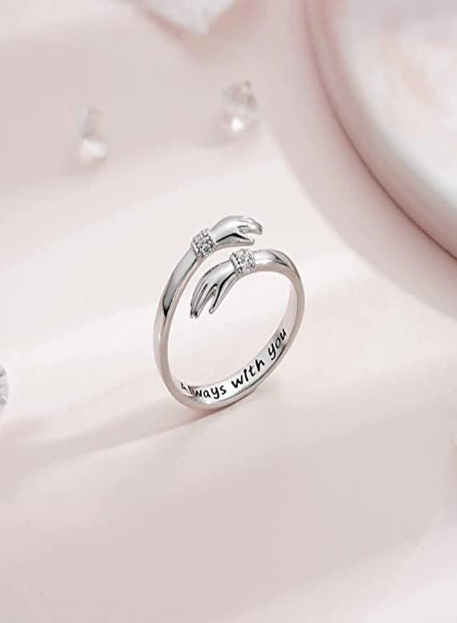 YZYDF Hug Rings Adjustable Open Ring Women Temperament Personality Creative-Love Hug Ring for Lover Daughter Jewelry - Image 4